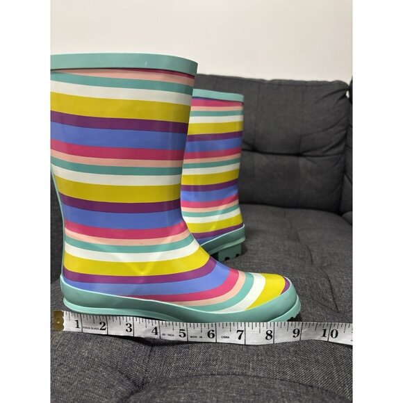 Rain Boots  Rainbow stripe size 3 George Toddler shoes Girls little girls - Picture 4 of 9